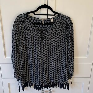 Scotch & Soda Maison Scotch printed top with tassels